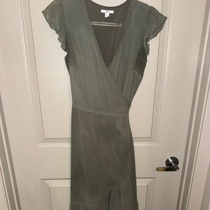 Bar III Asymmetrical Olive Dress